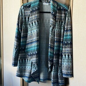 FINAL MARKDOWN Susan Graver Abstract Print cardigan medium